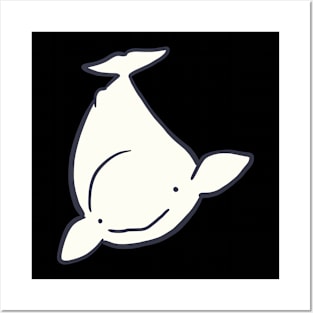 Beluga Whale Illustration Posters and Art